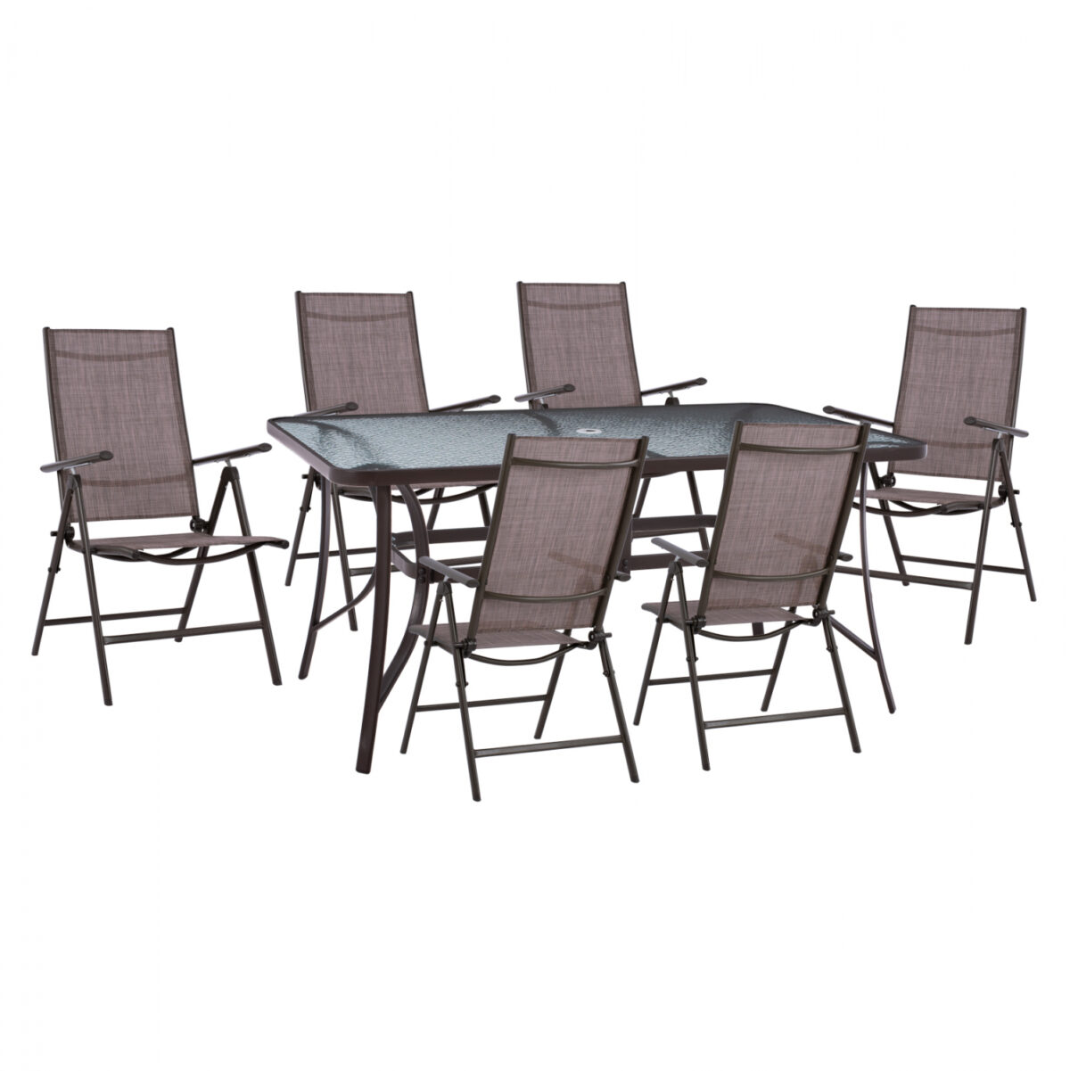 set-trapezaria-7tmch-trapezi-150ch90-pol ΣΕΤ ΤΡΑΠΕΖΑΡΙΑ 7ΤΜΧ ΤΡΑΠΕΖΙ BRUNO 150Χ90 & ΠΟΛΥΘΡΟΝΕΣ 7ΘΕΣΕΩΝ ΚΑΦΕ LH10.11489 - Image 1
