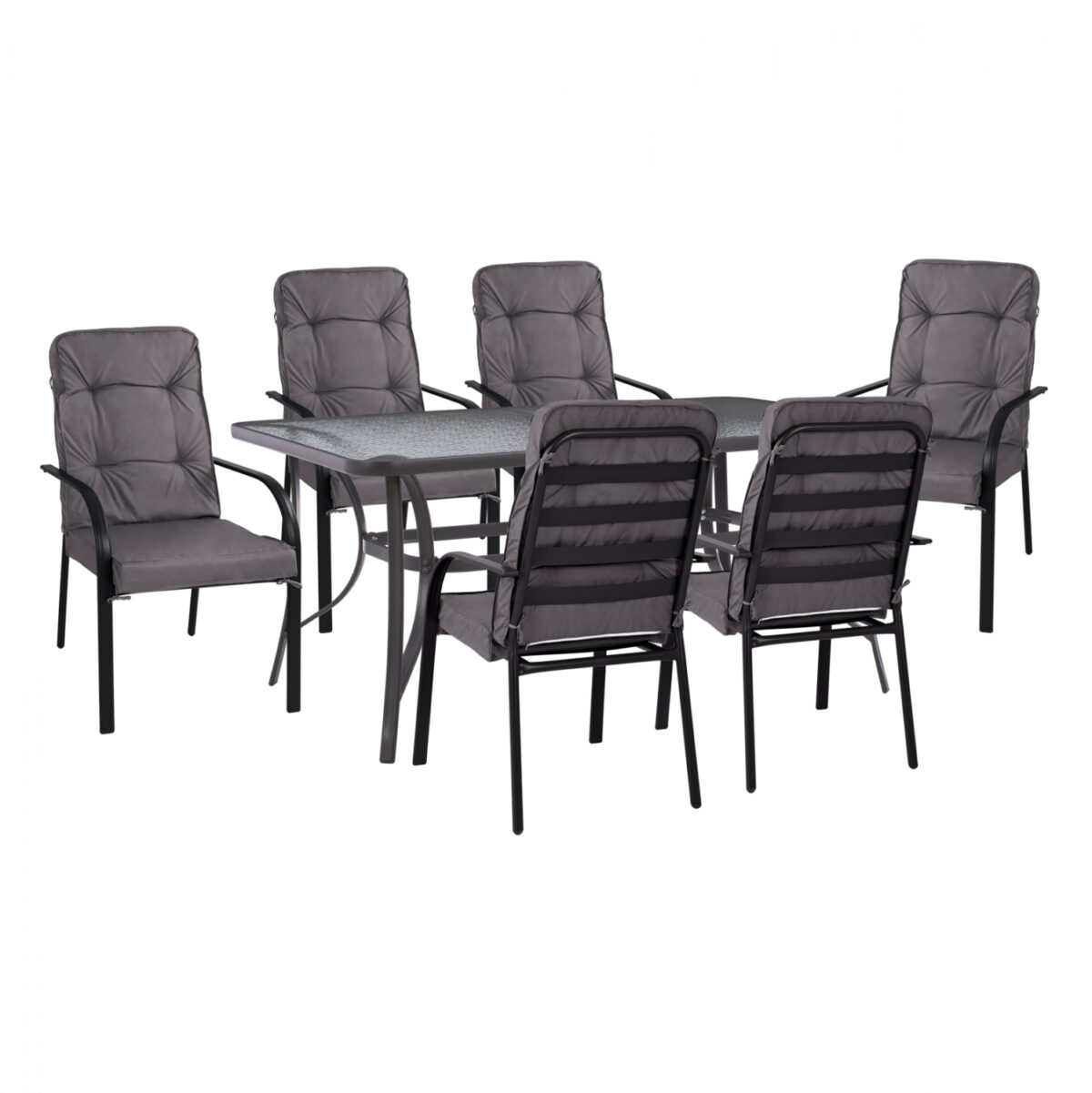 set-trapezaria-7tmch-trapezi-150x90-me-p ΣΕΤ ΤΡΑΠΕΖΑΡΙΑ 7ΤΜΧ ΤΡΑΠΕΖΙ BRUNO 150X90 ΜΕ ΠΟΛΥΘΡΟΝΕΣ ENDIKA ΓΚΡΙ LH10.11475 - Image 1