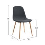 ΣΕΤ ΤΡΑΠΕΖΑΡΙΑΣ 5 ΤΜΧ ΤΡΑΠΕΖΙ MINIMAL ΜΕ ΚΑΡΕΚΛΕΣ LEONARDO ΓΚΡΙ LH10.11330.10 - Image 3