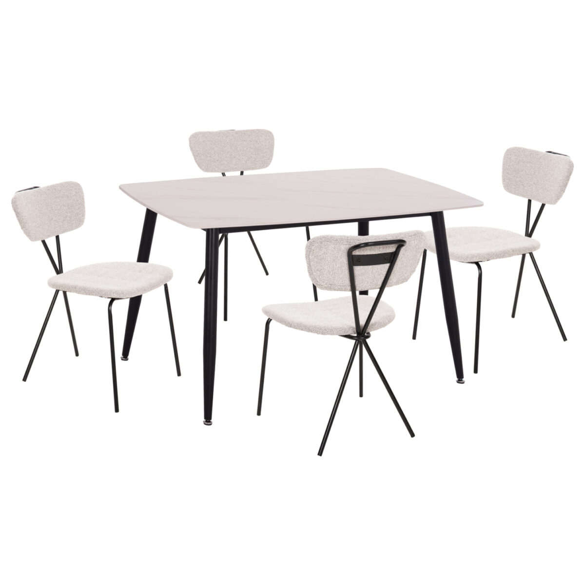 ΣΕΤ ΤΡΑΠΕΖΑΡΙΑΣ 5ΤΜΧ RAVEN LH10.21067.01 ΚΕΡΑΜΙΚΟ TOP ΛΕΥΚΟ ΜΑΡΜΑΡΟ--ΜΕΤΑΛΛΟ - Image 1
