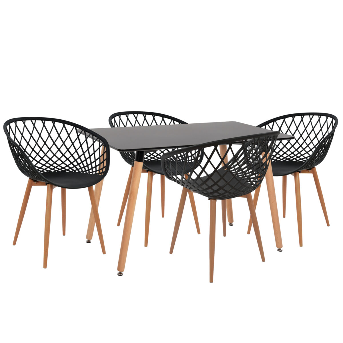 ΣΕΤ ΤΡΑΠΕΖΑΡΙΑΣ 5ΤΜΧ ARIADNE LH10.21174 MDF TOP & ΠΟΛΥΠΡΟΠΥΛΕΝΙΟ ΣΕ ΜΑΥΡΟ - Image 1