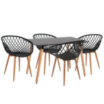 ΣΕΤ ΤΡΑΠΕΖΑΡΙΑΣ 5ΤΜΧ ARIADNE LH10.21174 MDF TOP & ΠΟΛΥΠΡΟΠΥΛΕΝΙΟ ΣΕ ΜΑΥΡΟ