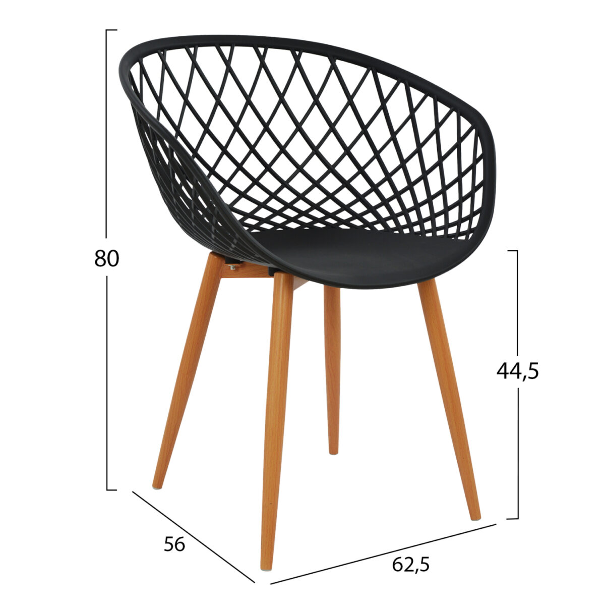 ΣΕΤ ΤΡΑΠΕΖΑΡΙΑΣ 5ΤΜΧ ARIADNE LH10.21174 MDF TOP & ΠΟΛΥΠΡΟΠΥΛΕΝΙΟ ΣΕ ΜΑΥΡΟ - Image 3