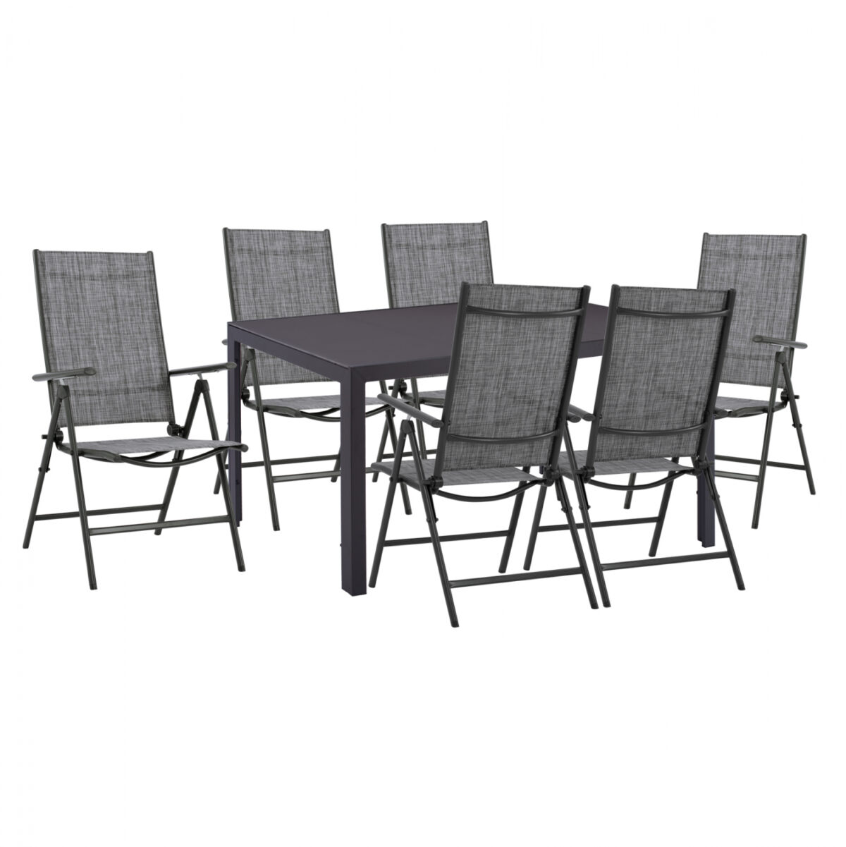 set-trapezarias-orthogonio-me-ptys-nes-k ΣΕΤ ΤΡΑΠΕΖΑΡΙΑΣ 7 ΤΜΧ ΤΡΑΠΕΖΙ ΓΚΡΙ 150X90 ΚΑΙ ΠΟΛΥΘΡΟΝΑ ΠΤΥΣ/ΝΗ LH10.11531.01 - Image 1