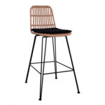 ΣΚΑΜΠΟ ΜΕΤΑΛΛΙΚΟ ΜΕ ΜΑΞΙΛΑΡΙ ALLEGRA LH10.5452 ΜΕ WICKER ΣΕ ΜΠΕΖ ΑΠΟΧΡΩΣΗ 56x60x109 εκ.