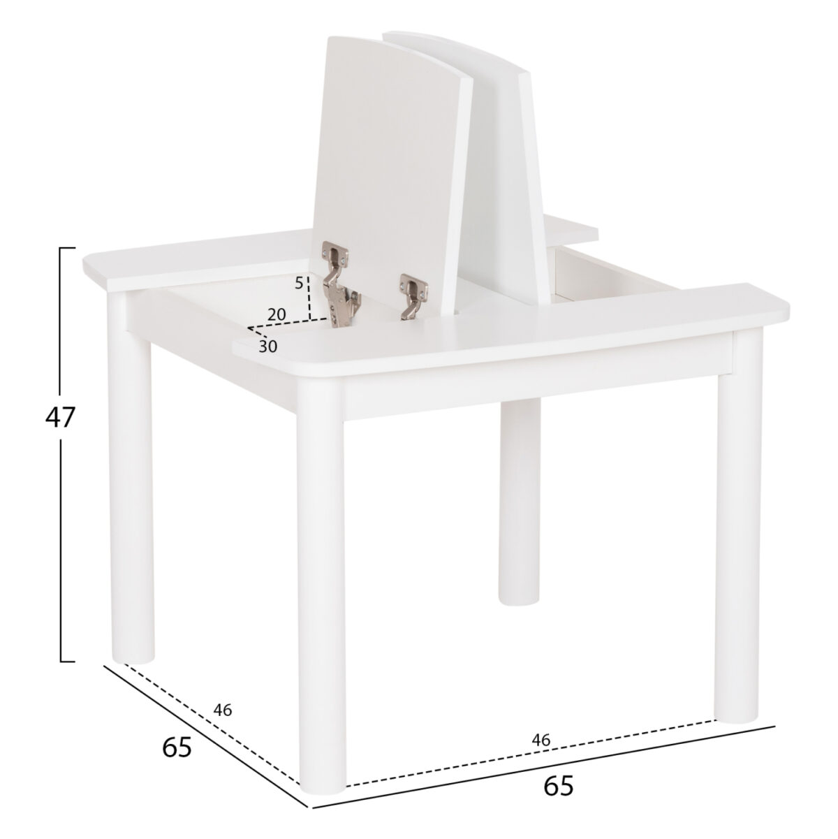 ΤΡΑΠΕΖΑΚΙ ΠΑΙΔΙΚΟ ΜΕ ΑΠΟΘ.ΧΩΡΟΥΣ RICKI LH10.18339.03 MDF & ΣΥΜΗΔΑ ΣΕ ΛΕΥΚΟ 65x65x47Υεκ - Image 2