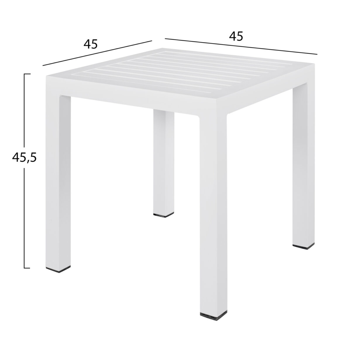 ΤΡΑΠΕΖΙ ΑΛΟΥΜΙΝΙΟΥ QIANA LH10.5402.01 ΛΕΥΚΟ 45x45x45,5Υ εκ. - Image 2