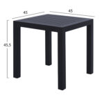 ΤΡΑΠΕΖΙ ΑΛΟΥΜΙΝΙΟΥ QIANA LH10.5402.02 ΓΚΡΙ 45x45x45,5Υ εκ. - Image 2