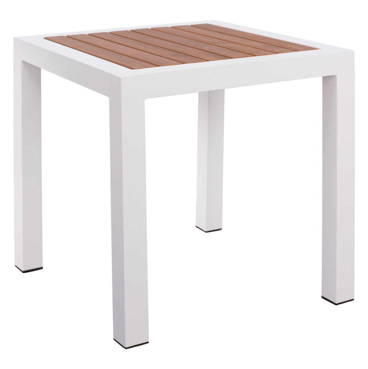 ΤΡΑΠΕΖΙ ΑΛΟΥΜΙΝΙΟΥ SABRA LH10.5403.01 ΛΕΥΚΟ ΜΕ POLYWOOD 45Χ45Χ45,5Y εκ. - Image 1