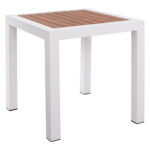 ΤΡΑΠΕΖΙ ΑΛΟΥΜΙΝΙΟΥ SABRA LH10.5403.01 ΛΕΥΚΟ ΜΕ POLYWOOD 45Χ45Χ45,5Y εκ.