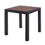 ΤΡΑΠΕΖΙ ΑΛΟΥΜΙΝΙΟΥ SABRA LH10.5403.02 ΓΚΡΙ ΜΕ POLYWOOD 45Χ45X45,5Yεκ.