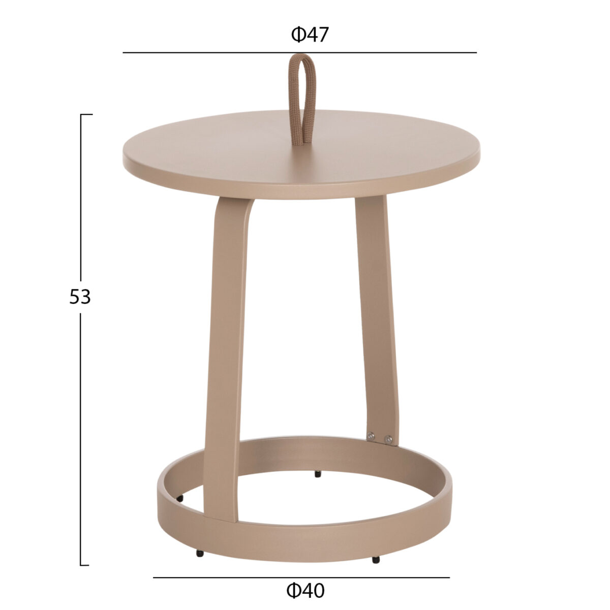 ΤΡΑΠΕΖΙ ΒΟΗΘΗΤΙΚΟ ΕΞ.ΧΩΡΟΥ MINO LH10.6432.03 ΑΛΟΥΜΙΝΙΟ & ΣΧΟΙΝΙ ΚΑΠΟΥΤΣΙΝΟ Φ47x53Υεκ - Image 2
