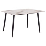 ΤΡΑΠΕΖΙ RAVEN LH10.18149.04 ΚΕΡΑΜΙΚΟ TOP ΜΕ ΟΨΗ ΛΕΥΚΟ/ΚΑΦΕ ΜΑΡΜΑΡΟ 140x80x74Υεκ. - Image 4