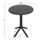 ΤΡΑΠΕΖΙ ΠΟΛΥΠΡΟΠΥΛΕΝΙΟΥ ΣΤΡΟΓΓΥΛΟ TERRIN LH10.6124.12 ΜΑΥΡΟ Φ60x75Υεκ. - Image 2