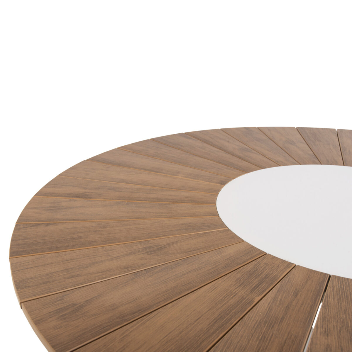 ΤΡΑΠΕΖΙ ΣΤΡΟΓΓΥΛΟ ΕΞ.ΧΩΡΟΥ MORIL LH10.6041.02 ΑΛΟΥΜΙΝΙΟ ΛΕΥΚΟ-POLYWOOD ΦΥΣΙΚΟ Φ120εκ. - Image 4