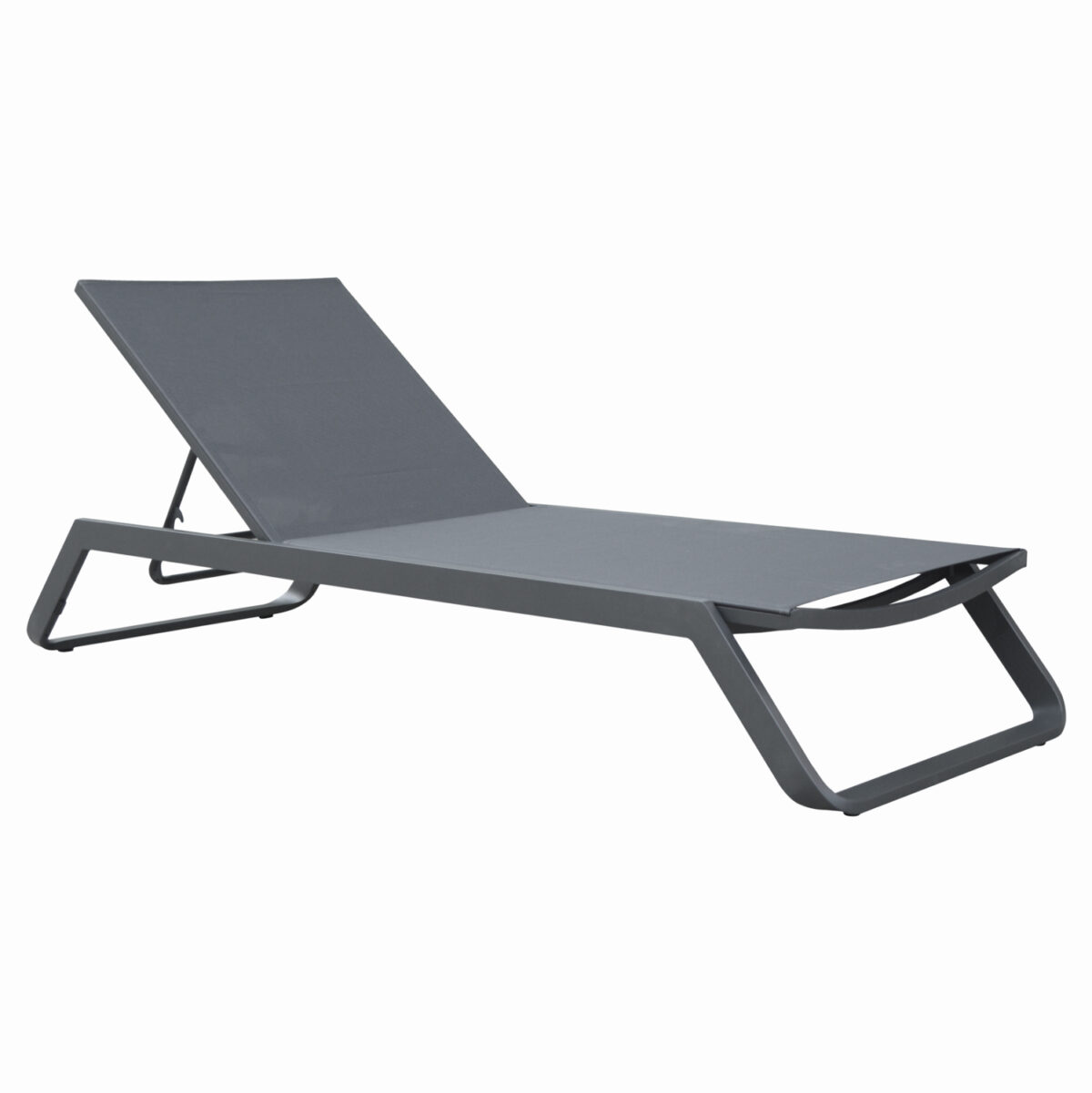 ΞΑΠΛΩΣΤΡΑ ΑΛΟΥΜΙΝΙΟΥ MARIMAR LH10.6562.01 ΣΚΕΛΕΤΟΣ & TEXTILENE ΓΚΡΙ 220x67.5x31.5Υεκ - Image 1