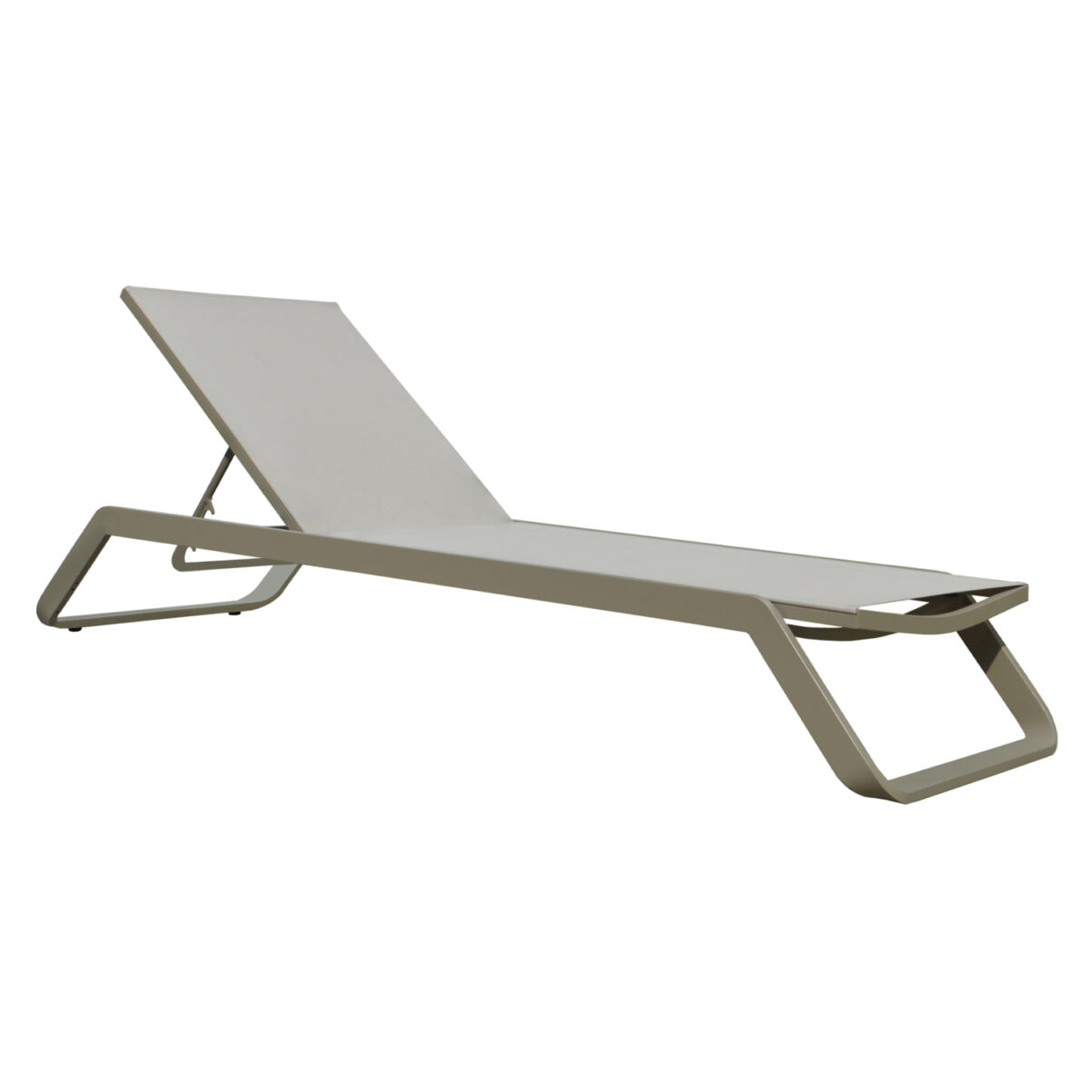 ΞΑΠΛΩΣΤΡΑ ΑΛΟΥΜΙΝΙΟΥ MARIMAR LH10.6562.03 ΣΚΕΛΕΤΟΣ TAUPE & TEXTILENE ΜΠΕΖ 220x67.5x31.5Υεκ - Image 1