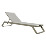 ΞΑΠΛΩΣΤΡΑ ΑΛΟΥΜΙΝΙΟΥ MARIMAR LH10.6562.03 ΣΚΕΛΕΤΟΣ TAUPE & TEXTILENE ΜΠΕΖ 220x67.5x31.5Υεκ