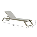 ΞΑΠΛΩΣΤΡΑ ΑΛΟΥΜΙΝΙΟΥ MARIMAR LH10.6562.03 ΣΚΕΛΕΤΟΣ TAUPE & TEXTILENE ΜΠΕΖ 220x67.5x31.5Υεκ - Image 2