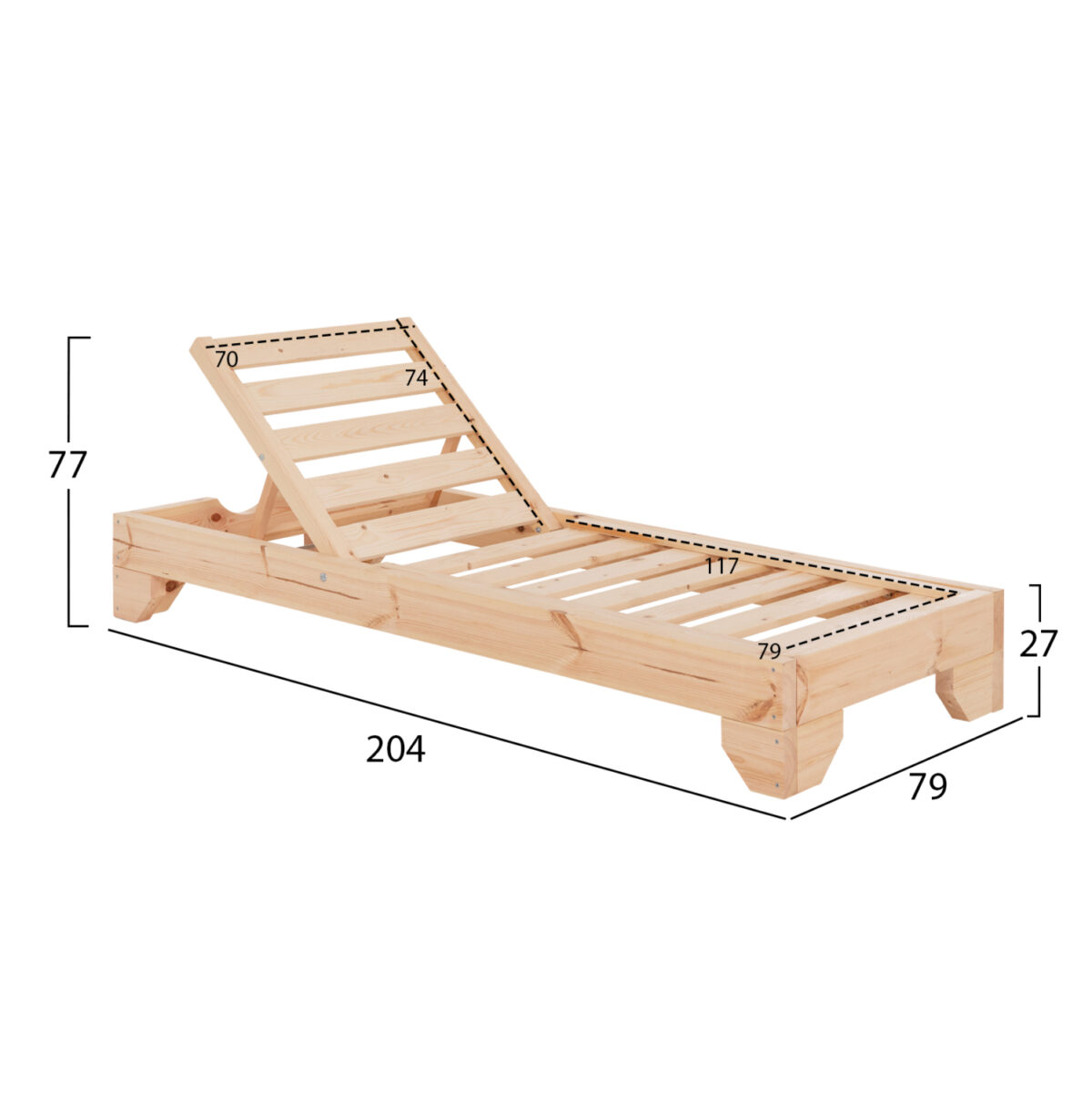 ΞΑΠΛΩΣΤΡΑ ΒΑΡ.ΤΥΠΟΥ ΚΟΡΙΝΟΣ LH10.10779.04 ΞΥΛΟ ΠΕΥΚΟΥ ΦΥΣΙΚΟ-ΕΜΠΟΤΙΣΜΟΣ 79x204x77Υεκ - Image 2