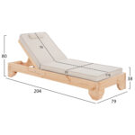 ΞΑΠΛΩΣΤΡΑ ΜΕ ΜΑΞΙΛΑΡΙ ΚΟΡΙΝΟΣ LH10.10777.60T ΞΥΛΟ ΠΕΥΚΟΥ--TEXTILENE ΣΕ ΕΚΡΟΥ 79x204x80Υεκ - Image 2