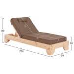 ΞΑΠΛΩΣΤΡΑ ΜΕ ΜΑΞΙΛΑΡΙ ΚΟΡΙΝΟΣ LH10.10777.04T ΞΥΛΟ ΠΕΥΚΟΥ--TEXTILENE ΜΟΚΑ 79x204x80Υεκ - Image 2