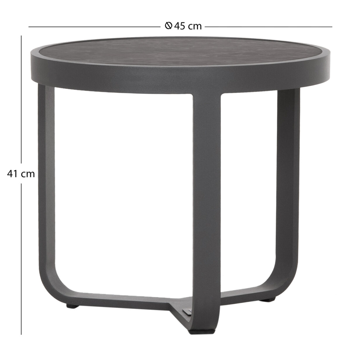 ΤΡΑΠΕΖΑΚΙ ΑΛΟΥΜΙΝΙΟΥ DEVIOUS SM6440.01 ΑΝΘΡΑΚΙ--ΓΚΡΙ SINTERED STONE TOP Φ45x41Υεκ. - Image 2