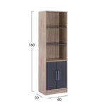 ΒΙΒΛΙΟΘΗΚΗ ΜΕΛΑΜΙΝΗΣ ENSLEY LH10.2027.04 SONAMA-ΓΚΡΙ 60x30x180Υ εκ. - Image 2