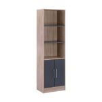 ΒΙΒΛΙΟΘΗΚΗ ΜΕΛΑΜΙΝΗΣ ENSLEY LH10.2027.04 SONAMA-ΓΚΡΙ 60x30x180Υ εκ.