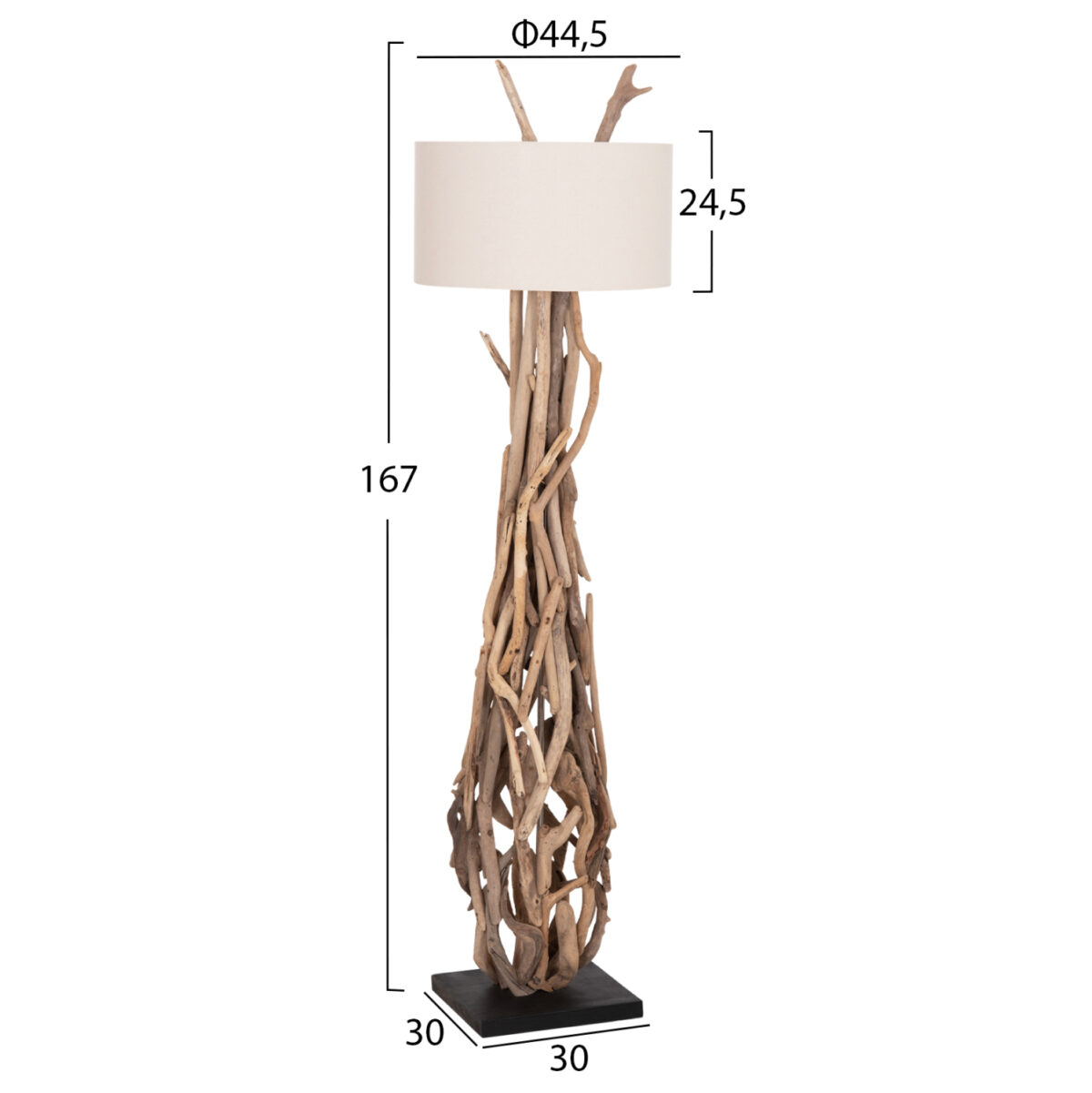 ΔΙΑΚΟΣΜΗΤΙΚΟ ΦΩΤΙΣΤΙΚΟ ΔΑΠΕΔΟΥ ALTAR LH10.4872 DRIFTWOOD--ΛΕΥΚΟ PVC Φ44.5x167Υεκ. - Image 2