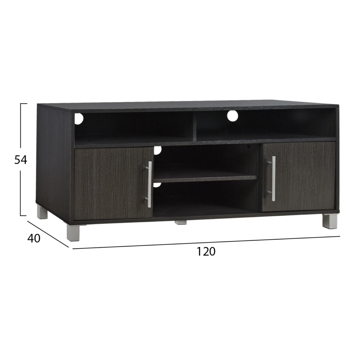 ΕΠΙΠΛΟ ΤΗΛΕΟΡΑΣΗΣ ΜΕΛΑΜΙΝΗΣ DANNA LH10.2202.01 ZEBRANO 120x40x54 εκ. - Image 2