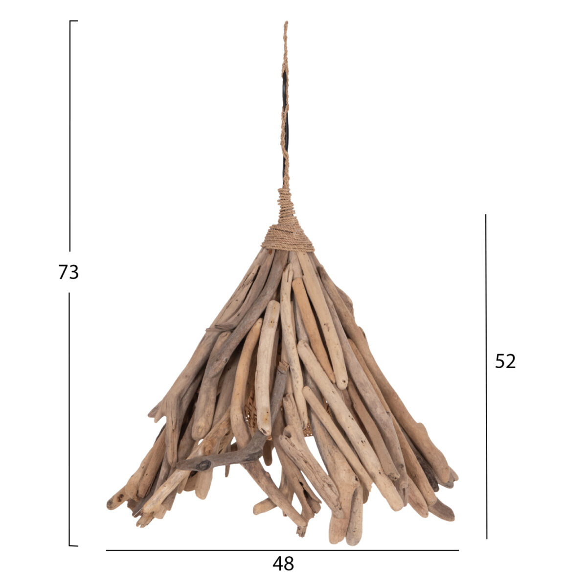 ΦΩΤΙΣΤΙΚΟ ΟΡΟΦΗΣ ΚΡΕΜΑΣΤΟ TREIT LH10.4875 DRIFTWOOD ΣΕ ΦΥΣΙΚΟ 48x54x52-73Υεκ [1xΕ27] - Image 2