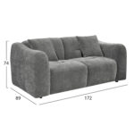 ΚΑΝΑΠΕΣ 2-ΘΕΣΙΟΣ JUNOA LH10.3334.01 ΓΚΡΙ ΥΦΑΣΜΑ 172x89x74Υεκ - Image 2