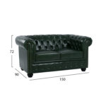 ΚΑΝΑΠΕΣ 2ΘΕΣΙΟΣ T.CHESTERFIELD LH10.3010.08 ΤΕΧΝΟΔΕΡΜΑ ΚΥΠΑΡΙΣΣΙ 150x90x72 εκ. - Image 2