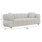 ΚΑΝΑΠΕΣ 3-ΘΕΣΙΟΣ NORIKA LH10.3331.02 ΕΚΡΟΥ ΥΦΑΣΜΑ 220x88x85Υεκ. - Image 2