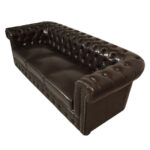 ΚΑΝΑΠΕΣ 3ΘΕΣΙΟΣ T.CHESTERFIELD LH10.3009.01 ΤΕΧΝΟΔΕΡΜΑ ΣΚΟΥΡΟ ΚΑΦΕ 208x90x73Υ εκ. - Image 4