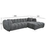 ΚΑΝΑΠΕΣ ΓΩΝΙΑ (ΔΕΞΙΑ) LYKKE LH10.3326.01R ΓΚΡΙ ΥΦΑΣΜΑ 280x89-165(η γωνία)x70Υεκ - Image 2