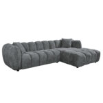 ΚΑΝΑΠΕΣ ΓΩΝΙΑ (ΔΕΞΙΑ) LYKKE LH10.3326.01R ΓΚΡΙ ΥΦΑΣΜΑ 280x89-165(η γωνία)x70Υεκ
