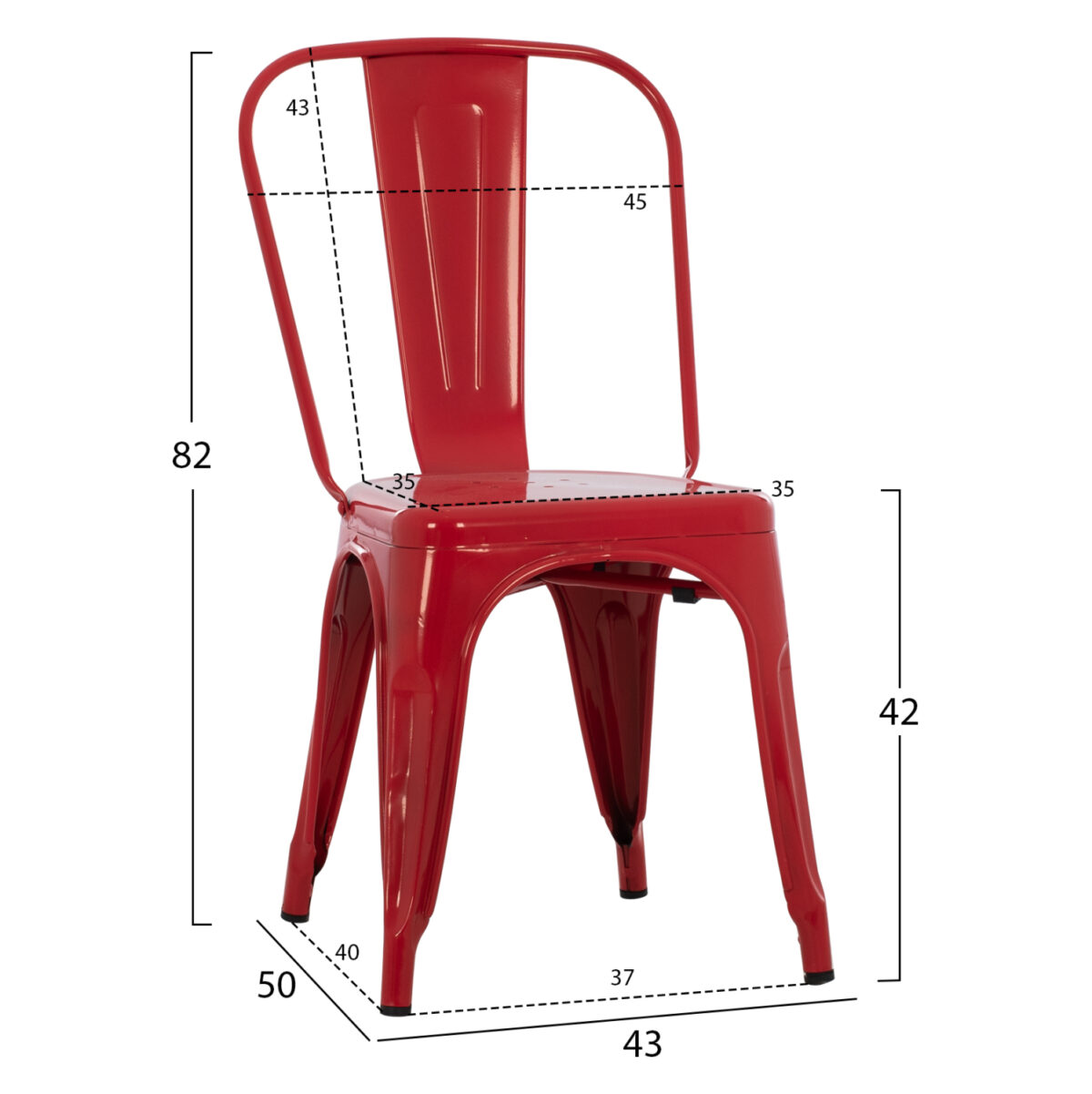 ΚΑΡΕΚΛΑ ΜΕΤΑΛΛΙΚΗ MELITA-PRO LH10.8641.44 ΚΟΚΚΙΝΗ 44x47x84.5Υεκ. - Image 2