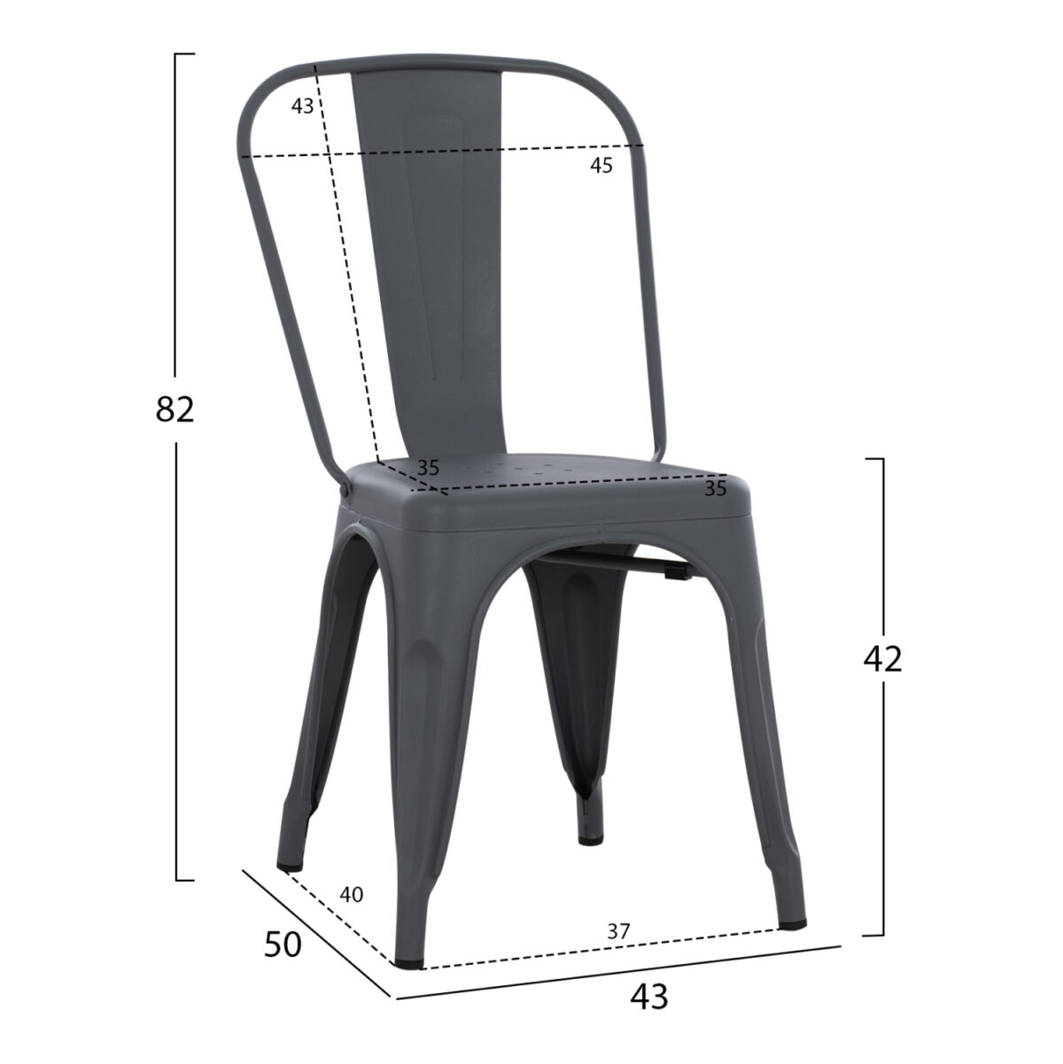 ΚΑΡΕΚΛΑ ΜΕΤΑΛΛΙΚΗ MELITA-PRO LH10.8641.50 ΓΚΡΙ 44x47x84.5Υεκ. - Image 2