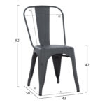 ΚΑΡΕΚΛΑ ΜΕΤΑΛΛΙΚΗ MELITA-PRO LH10.8641.50 ΓΚΡΙ 44x47x84.5Υεκ. - Image 2