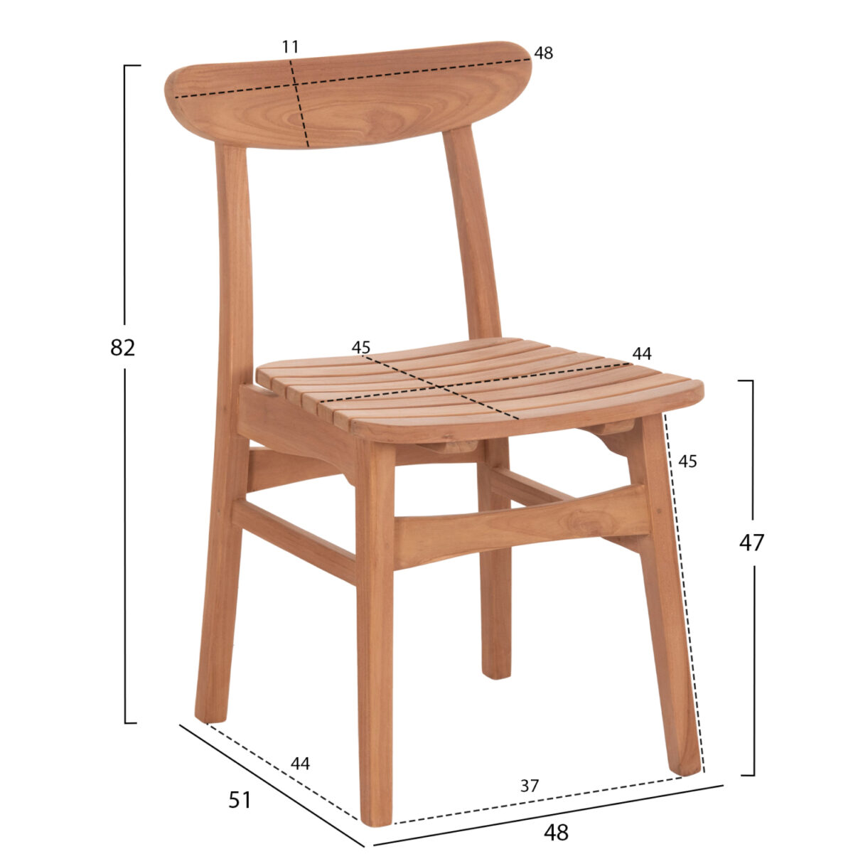 ΚΑΡΕΚΛΑ ΤΡΑΠΕΖΑΡΙΑΣ ΕΞ.ΧΩΡΟΥ ROBBIE LH10.18115 ΞΥΛΟ TEAK--ΦΥΣΙΚΟ 48x51x82Υεκ. - Image 2