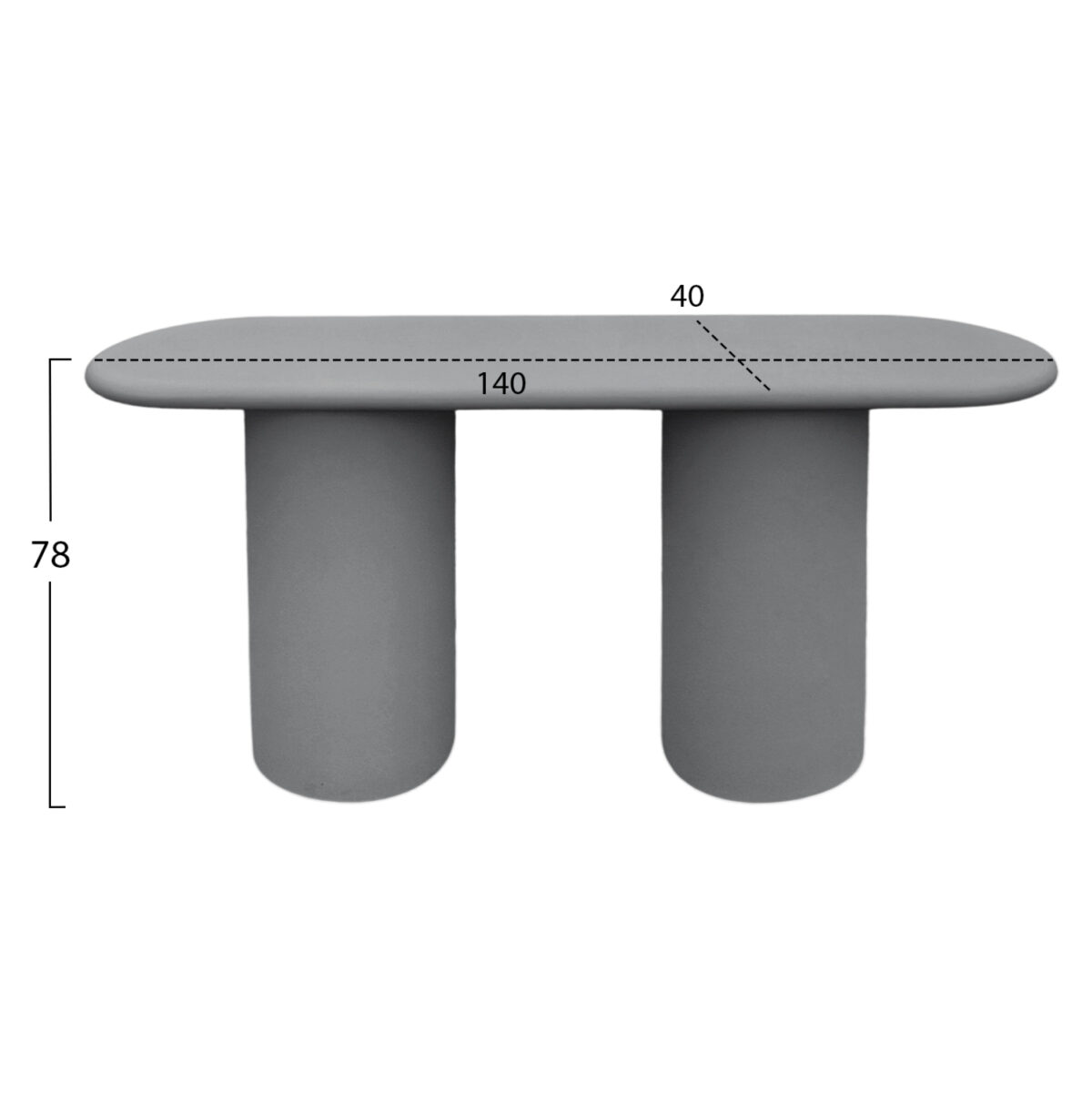 ΚΟΝΣΟΛΑ KENJI LH10.6584.01 FIBER CEMENT ΣΕ ΓΚΡΙ--140x40x77Υεκ. - Image 2
