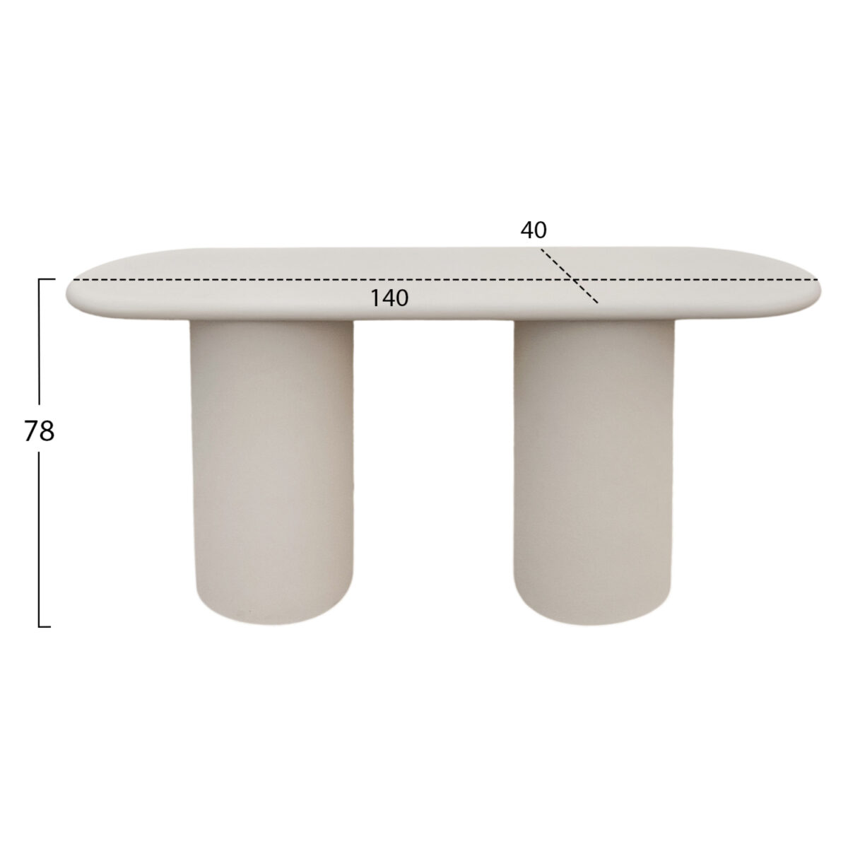 ΚΟΝΣΟΛΑ KENJI LH10.6584.02 FIBER CEMENT ΣΕ ΑΝΟΙΧΤΟ ΜΠΕΖ--140x40x77Υεκ. - Image 2