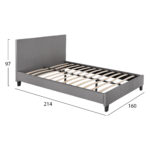 ΚΡΕΒΑΤΙ BECCA ΑΠΟ ΥΦΑΣΜΑ ΓΚΡΙ LH10.553.11 ΓΙΑ ΣΤΡΩΜΑ 150x200 EK. - Image 3