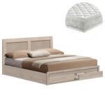 ΚΡΕΒΑΤΙ ΔΙΠΛΟ ΜΕ ΣΥΡΤΑΡΙΑ & ΣΤΡΩΜΑ CAPRI LH10.21169 ΜΕΛΑΜΙΝΗ SONAMA--ΓΙΑ 150x200εκ - Image 2