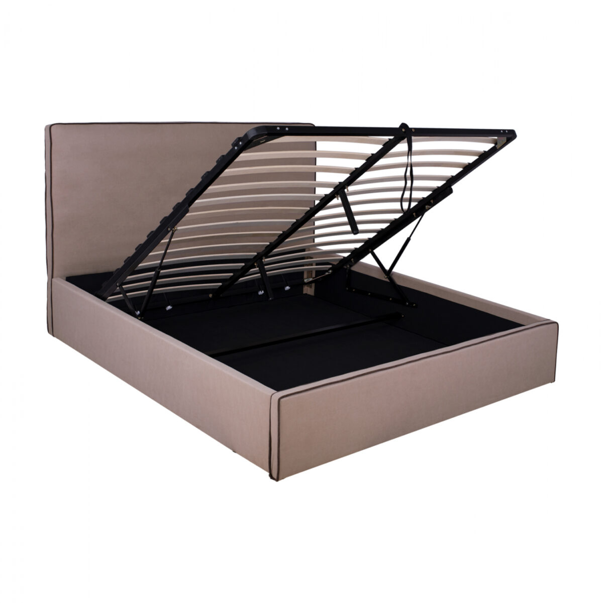 ΚΡΕΒΑΤΙ ALLIE LH10.584.02 160x200 εκ. ΜΕ ΑΠΟΘΗΚΕΥΤΙΚΟ ΧΩΡΟ ΜΠΕΖ ΥΦΑΣΜΑ - Image 1