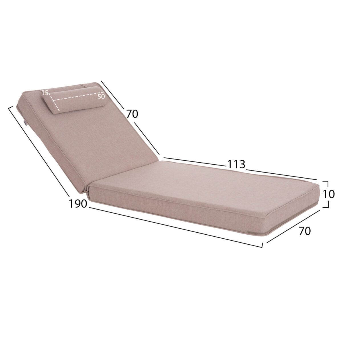 ΜΑΞΙΛΑΡΙ ΞΑΠΛΩΣΤΡΑΣ ΑΚΙΝΟ LH10.21095.01 OLEFIN ΜΠΕΖ ΜΕ FOAM 190x70x10Υεκ - Image 2