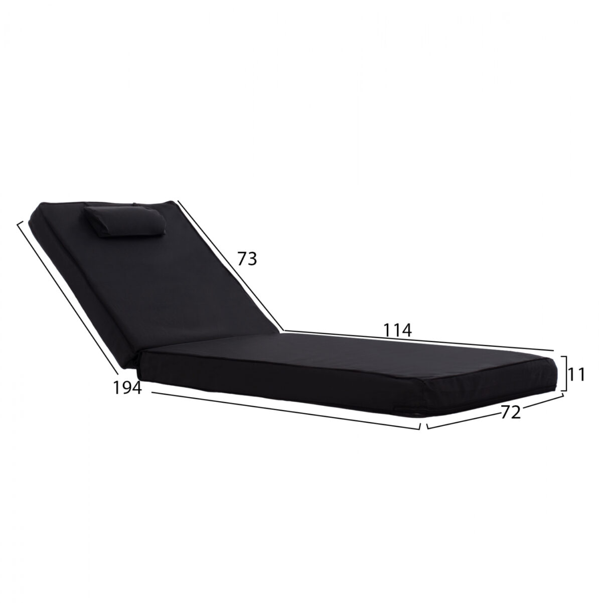ΜΑΞΙΛΑΡΙ ΞΑΠΛΩΣΤΡΑΣ TEXTILENE 600gr/m2 2X1 SIFNOΜΑΥΡΟ LH10.11237.05T 194x70x11 εκ. - Image 2