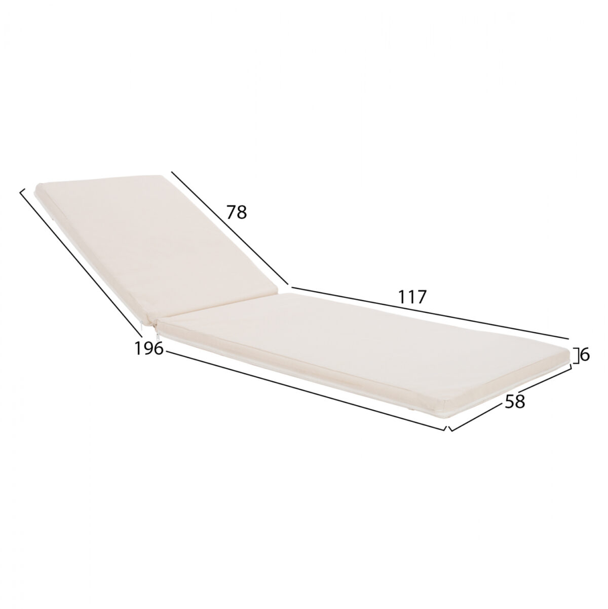 ΜΑΞΙΛΑΡΙ ΞΑΠΛΩΣΤΡΑΣ TEXTILENE 600gr/m2 2X1 SIFNOS ΜΠΕΖ LH10.11234.60T 196(117+1+78)x58x6εκ. - Image 2